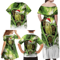 Kakapo New Zealand Christmas In July Family Matching Off Shoulder Maxi Dress and Hawaiian Shirt NZ Aroha Koru Fern Marble Vibes LT14 - Polynesian Pride