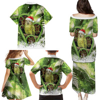 Kakapo New Zealand Christmas In July Family Matching Puletasi and Hawaiian Shirt NZ Aroha Koru Fern Marble Vibes LT14 - Polynesian Pride