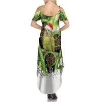 Kakapo New Zealand Christmas In July Family Matching Summer Maxi Dress and Hawaiian Shirt NZ Aroha Koru Fern Marble Vibes LT14 - Polynesian Pride