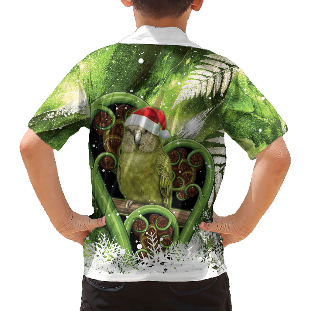 Kakapo New Zealand Christmas In July Family Matching Tank Maxi Dress and Hawaiian Shirt NZ Aroha Koru Fern Marble Vibes LT14 - Polynesian Pride