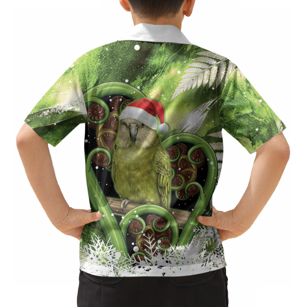 Kakapo New Zealand Christmas In July Kid Hawaiian Shirt NZ Aroha Koru Fern Marble Vibes LT14 - Polynesian Pride