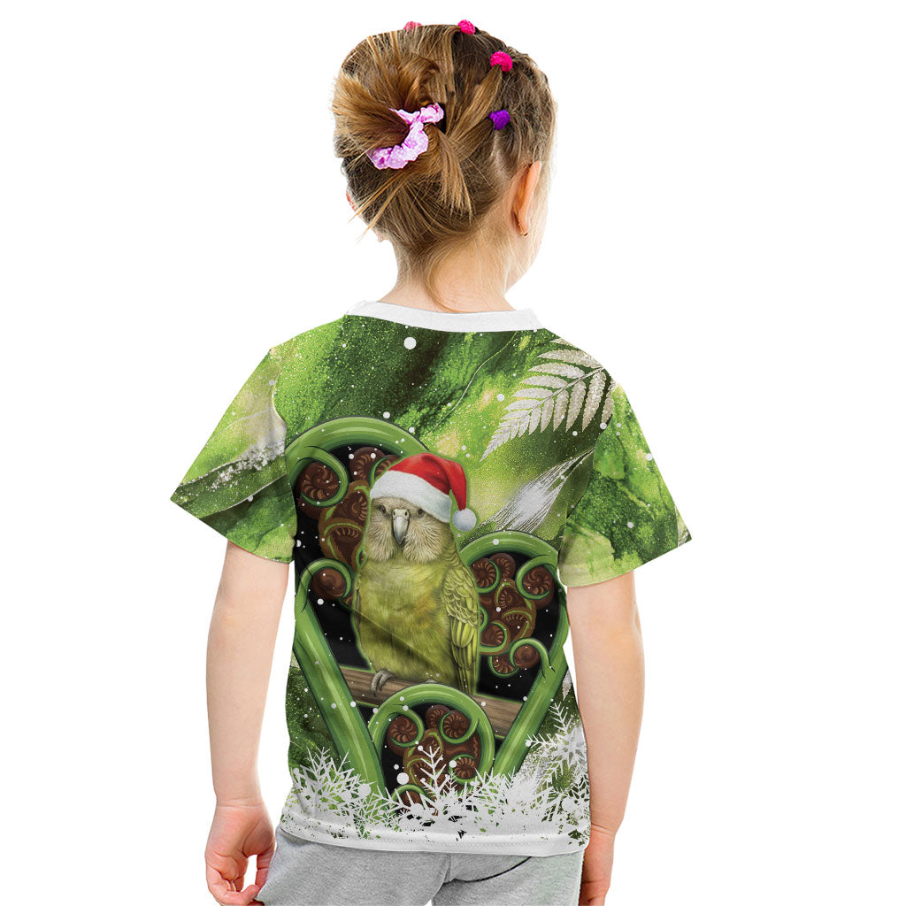 Kakapo New Zealand Christmas In July Kid T Shirt NZ Aroha Koru Fern Marble Vibes LT14 - Polynesian Pride