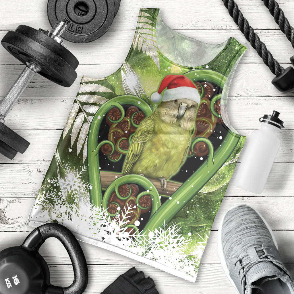 Kakapo New Zealand Christmas In July Men Tank Top NZ Aroha Koru Fern Marble Vibes LT14 - Polynesian Pride