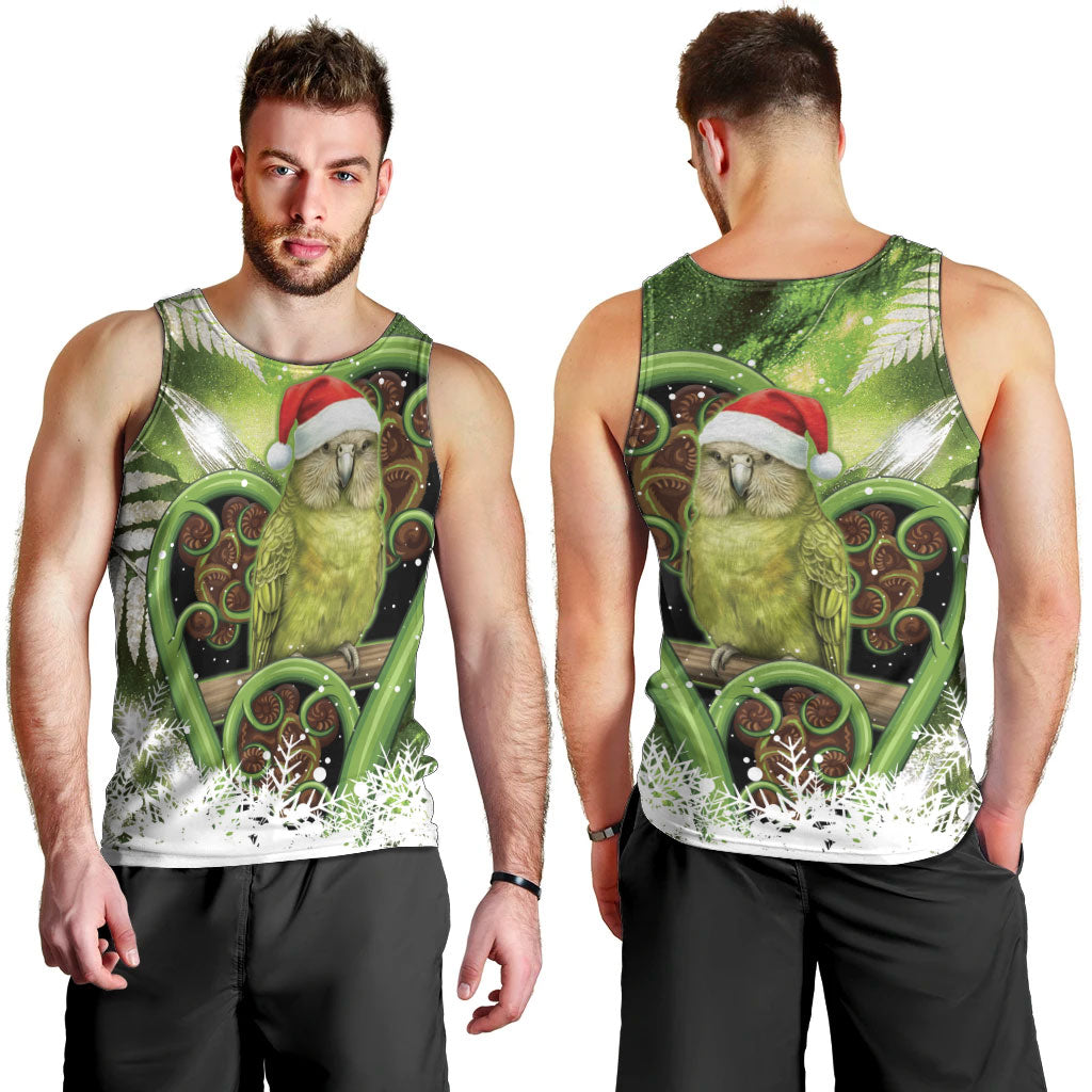 Kakapo New Zealand Christmas In July Men Tank Top NZ Aroha Koru Fern Marble Vibes LT14 - Polynesian Pride