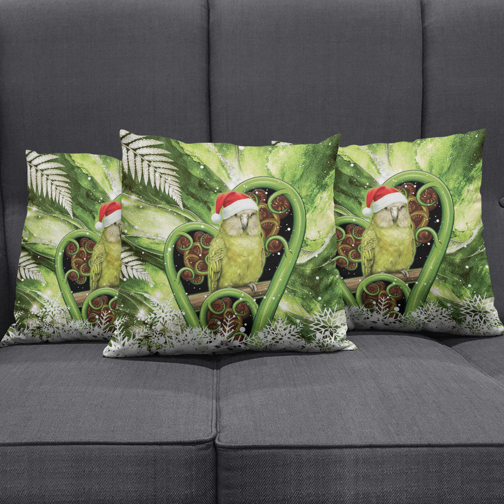 Kakapo New Zealand Christmas In July Pillow Cover NZ Aroha Koru Fern Marble Vibes LT14 - Polynesian Pride