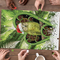 Kakapo New Zealand Christmas In July Puzzle NZ Aroha Koru Fern Marble Vibes