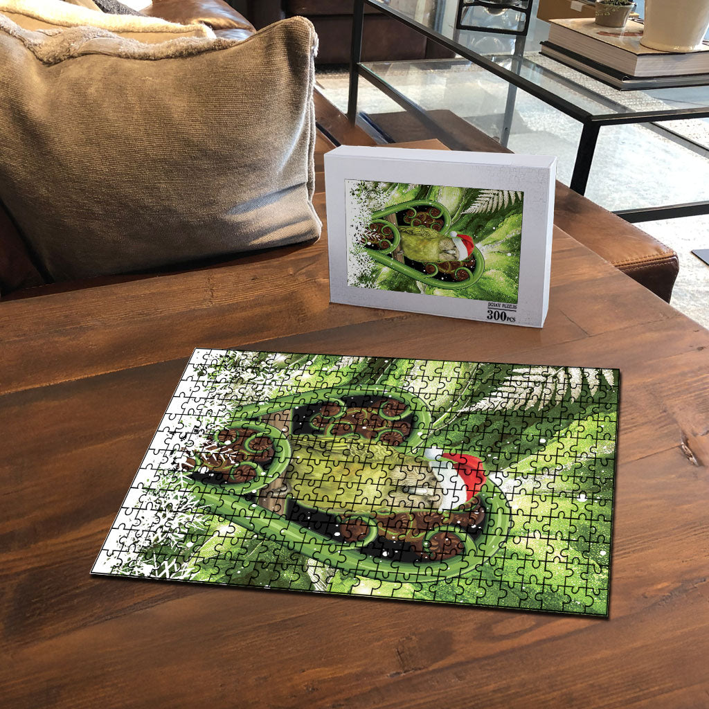 Kakapo New Zealand Christmas In July Puzzle NZ Aroha Koru Fern Marble Vibes