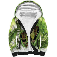 Kakapo New Zealand Christmas In July Sherpa Hoodie NZ Aroha Koru Fern Marble Vibes LT14 Unisex Green - Polynesian Pride