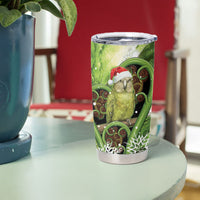 Kakapo New Zealand Christmas In July Tumbler Cup NZ Aroha Koru Fern Marble Vibes LT14 - Polynesian Pride