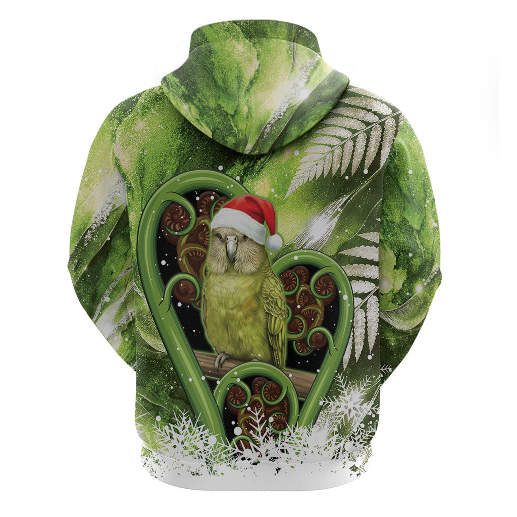 Kakapo New Zealand Christmas In July Zip Hoodie NZ Aroha Koru Fern Marble Vibes LT14 - Polynesian Pride