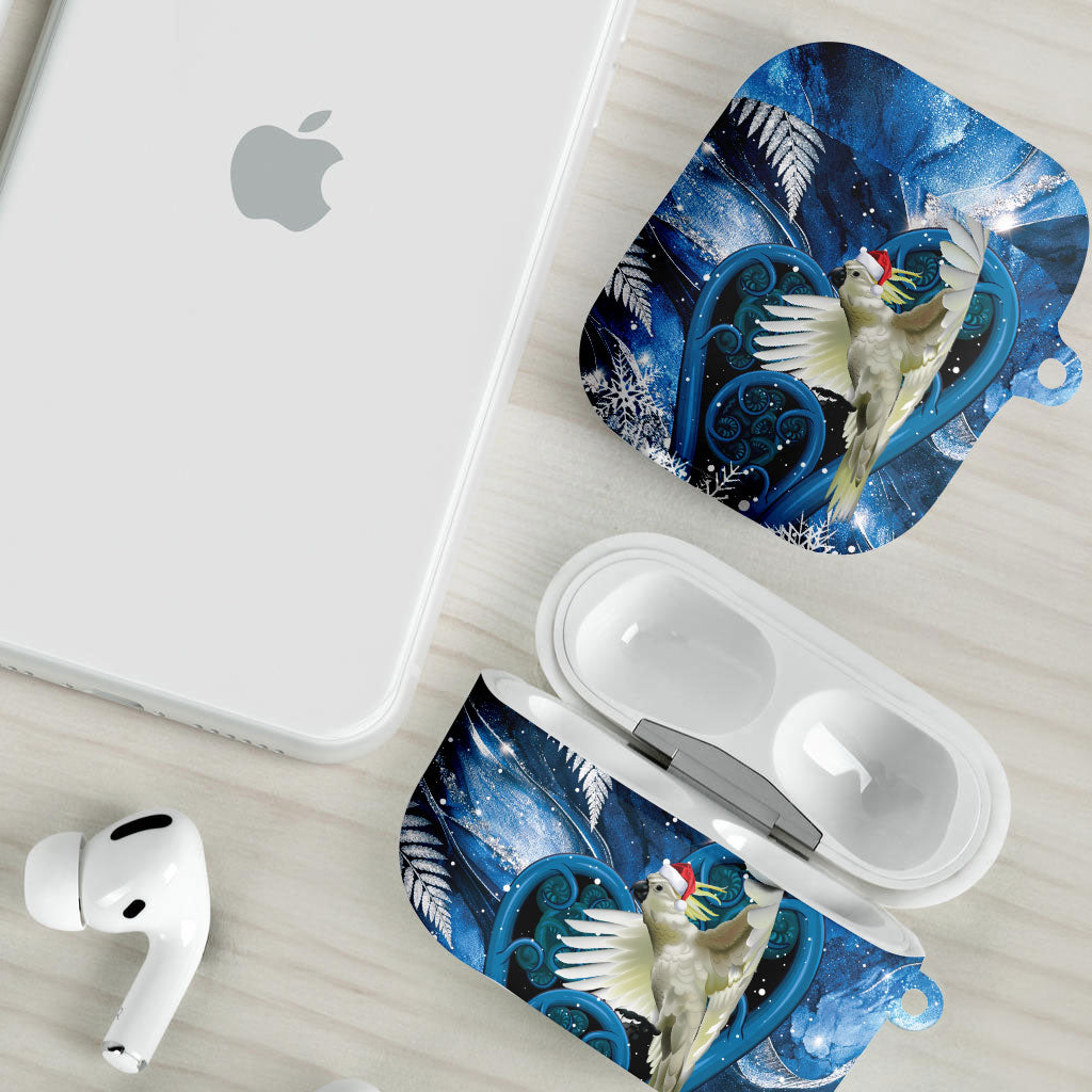 Sulphur-crested Cockatoo New Zealand Christmas In July AirPods Case NZ Aroha Koru Fern Marble Vibes LT14 - Polynesian Pride