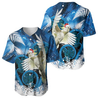 Sulphur-crested Cockatoo New Zealand Christmas In July Baseball Jersey NZ Aroha Koru Fern Marble Vibes LT14 - Polynesian Pride