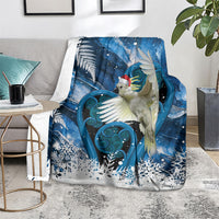 Sulphur-crested Cockatoo New Zealand Christmas In July Blanket NZ Aroha Koru Fern Marble Vibes LT14 - Polynesian Pride