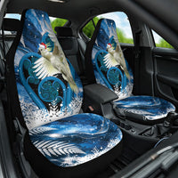 Sulphur-crested Cockatoo New Zealand Christmas In July Car Seat Cover NZ Aroha Koru Fern Marble Vibes LT14 One Size Blue - Polynesian Pride