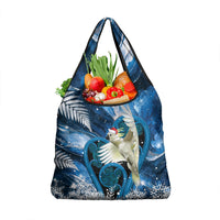 Sulphur-crested Cockatoo New Zealand Christmas In July Grocery Bag NZ Aroha Koru Fern Marble Vibes LT14 1-pack One Size Blue - Polynesian Pride