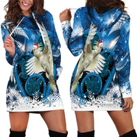Sulphur-crested Cockatoo New Zealand Christmas In July Hoodie Dress NZ Aroha Koru Fern Marble Vibes LT14 - Polynesian Pride