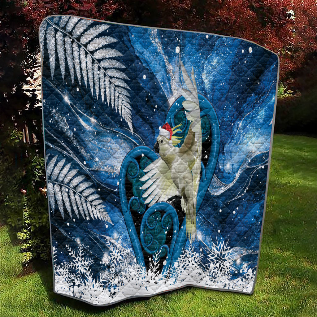 Sulphur-crested Cockatoo New Zealand Christmas In July Quilt NZ Aroha Koru Fern Marble Vibes LT14 - Polynesian Pride
