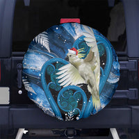 Sulphur-crested Cockatoo New Zealand Christmas In July Spare Tire Cover NZ Aroha Koru Fern Marble Vibes LT14 No hole Blue - Polynesian Pride