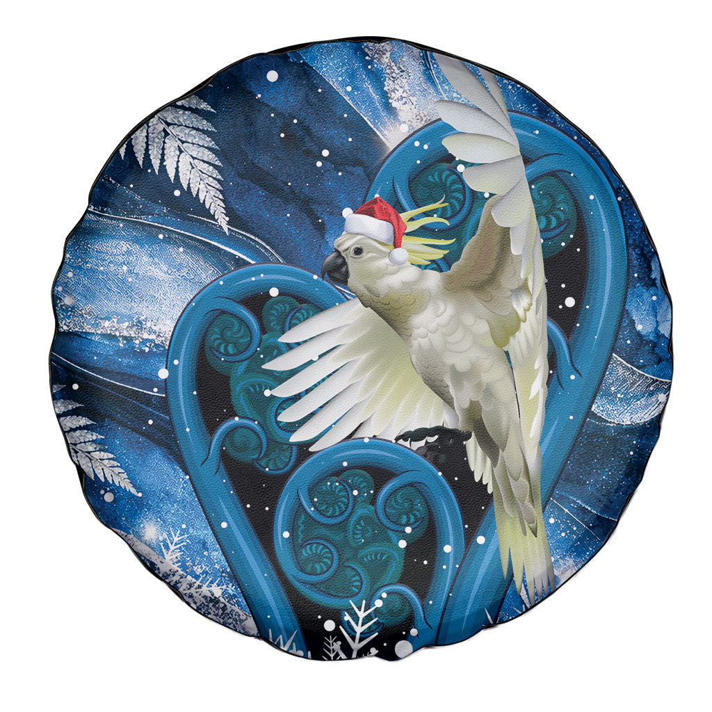 Sulphur-crested Cockatoo New Zealand Christmas In July Spare Tire Cover NZ Aroha Koru Fern Marble Vibes LT14 - Polynesian Pride