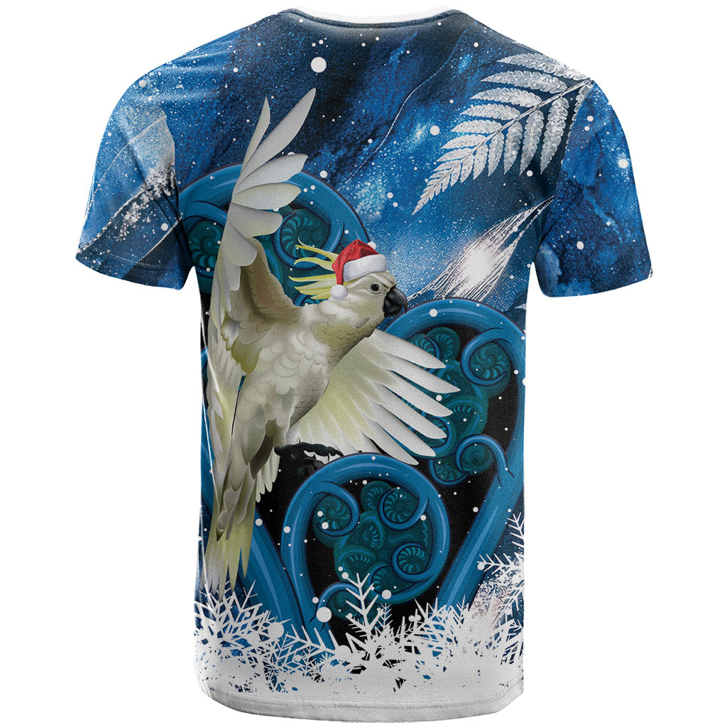 Sulphur-crested Cockatoo New Zealand Christmas In July T Shirt NZ Aroha Koru Fern Marble Vibes LT14 - Polynesian Pride