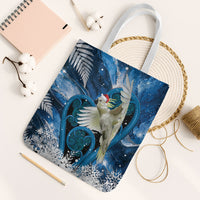 Sulphur-crested Cockatoo New Zealand Christmas In July Tote Bag NZ Aroha Koru Fern Marble Vibes LT14 White Strap One Size Blue - Polynesian Pride