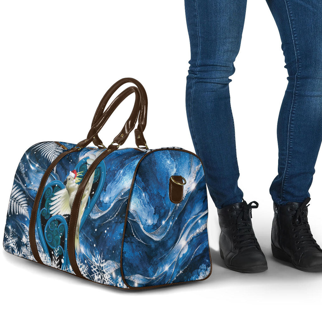 Sulphur-crested Cockatoo New Zealand Christmas In July Travel Bag NZ Aroha Koru Fern Marble Vibes LT14 - Polynesian Pride