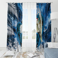 Sulphur-crested Cockatoo New Zealand Christmas In July Window Curtain NZ Aroha Koru Fern Marble Vibes LT14 - Polynesian Pride
