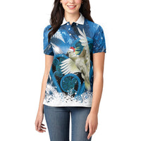 Sulphur-crested Cockatoo New Zealand Christmas In July Women Polo Shirt NZ Aroha Koru Fern Marble Vibes LT14 - Polynesian Pride
