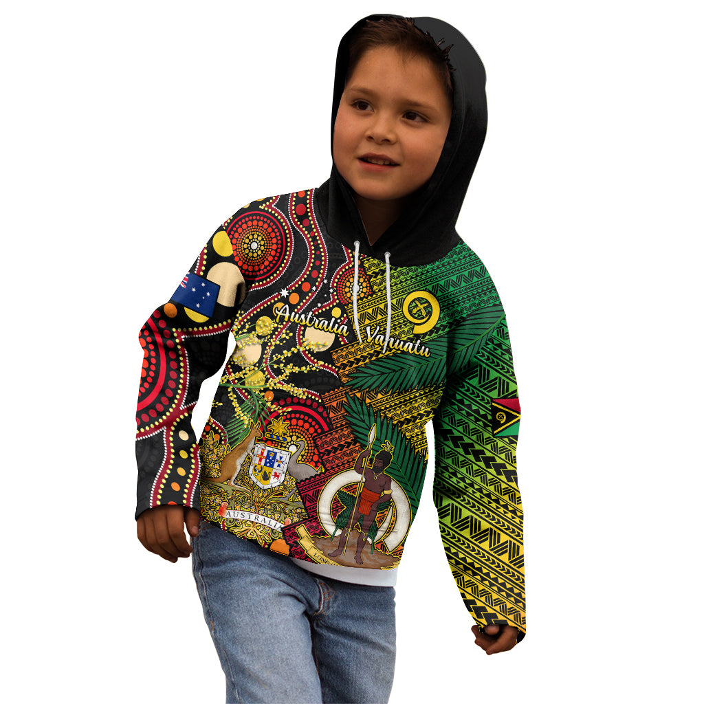 Vanuatu and Australia Kid Hoodie Vanuatuan Polynesian Mix Aussie Aboriginal Art LT14 - Polynesian Pride