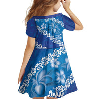 Vintage Blue Polynesia Family Matching Mermaid Dress and Hawaiian Shirt Plumeria With Hibiscus Tropical Vibes LT14 - Polynesian Pride
