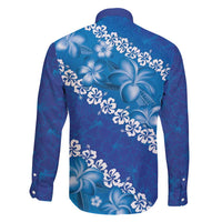 Vintage Blue Polynesia Family Matching Short Sleeve Bodycon Dress and Hawaiian Shirt Plumeria With Hibiscus Tropical Vibes LT14 - Polynesian Pride