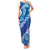 Vintage Blue Polynesia Family Matching Tank Maxi Dress and Hawaiian Shirt Plumeria With Hibiscus Tropical Vibes