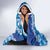 Vintage Blue Polynesia Hooded Blanket Plumeria With Hibiscus Tropical Vibes