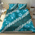 Vintage Dark Cyan Polynesia Bedding Set Plumeria With Hibiscus Tropical Vibes