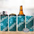 Vintage Dark Cyan Polynesia 4 in 1 Can Cooler Tumbler Plumeria With Hibiscus Tropical Vibes