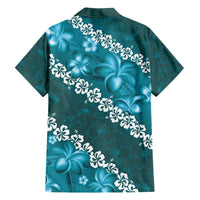Vintage Dark Cyan Polynesia Family Matching Long Sleeve Bodycon Dress and Hawaiian Shirt Plumeria With Hibiscus Tropical Vibes LT14 - Polynesian Pride