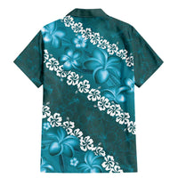 Vintage Dark Cyan Polynesia Family Matching Mermaid Dress and Hawaiian Shirt Plumeria With Hibiscus Tropical Vibes LT14 - Polynesian Pride