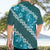 Vintage Dark Cyan Polynesia Hawaiian Shirt Plumeria With Hibiscus Tropical Vibes