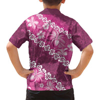 Vintage Pink Polynesia Family Matching Long Sleeve Bodycon Dress and Hawaiian Shirt Plumeria With Hibiscus Tropical Vibes LT14 - Polynesian Pride