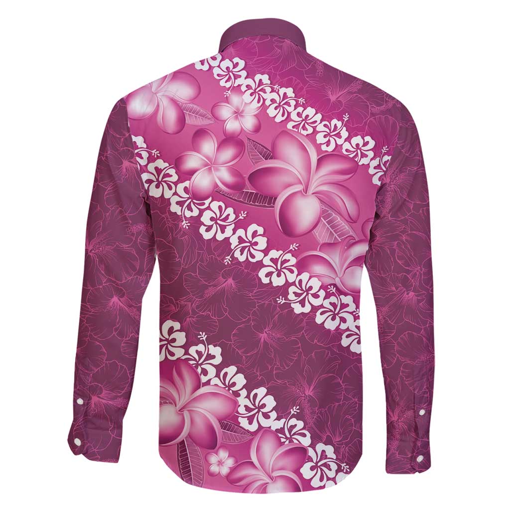 Vintage Pink Polynesia Family Matching Mermaid Dress and Hawaiian Shirt Plumeria With Hibiscus Tropical Vibes LT14 - Polynesian Pride