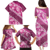 Vintage Pink Polynesia Family Matching Puletasi and Hawaiian Shirt Plumeria With Hibiscus Tropical Vibes LT14 - Polynesian Pride