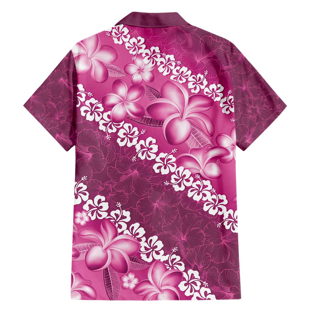 Vintage Pink Polynesia Family Matching Tank Maxi Dress and Hawaiian Shirt Plumeria With Hibiscus Tropical Vibes