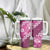 Vintage Pink Polynesia Tumbler With Handle Plumeria With Hibiscus Tropical Vibes