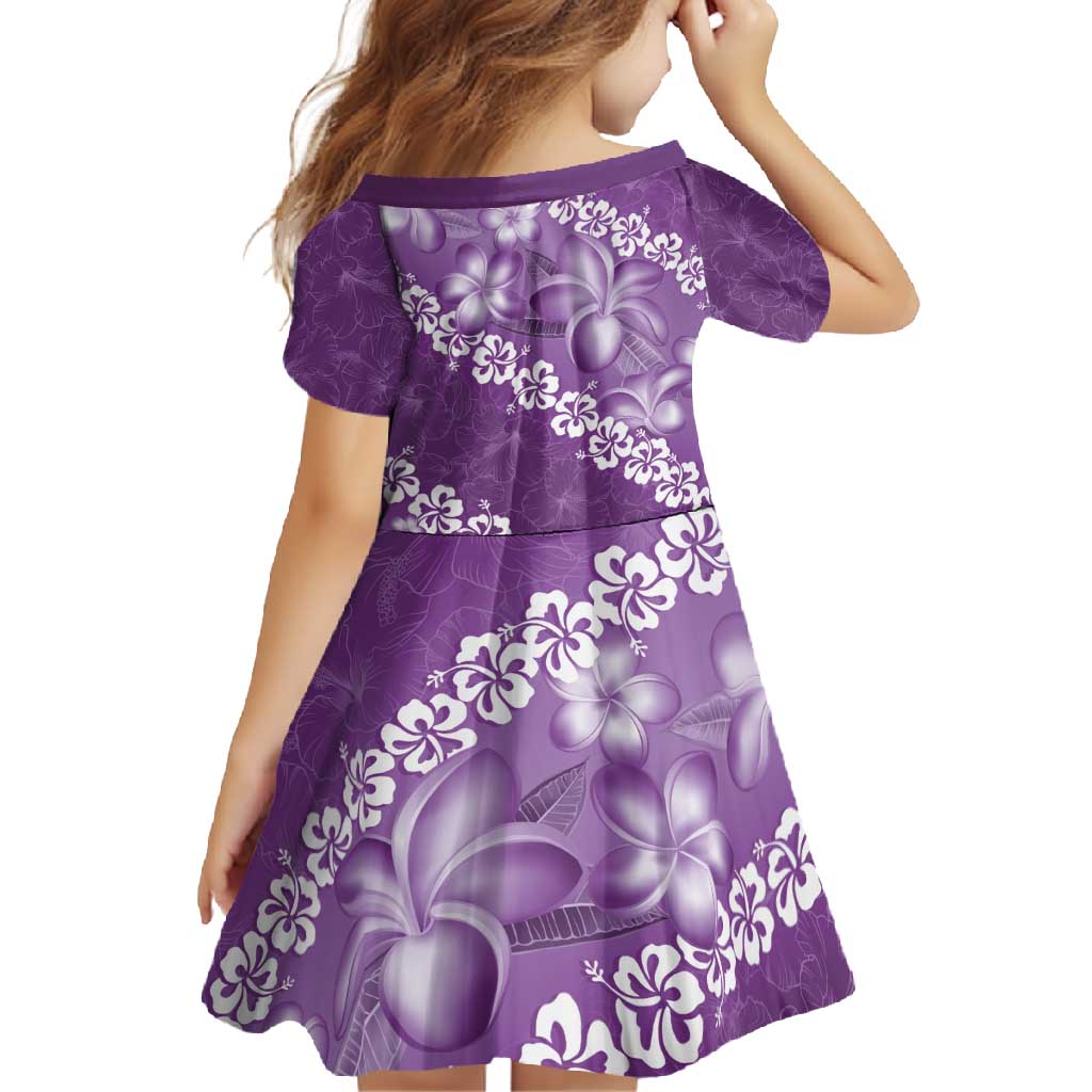Vintage Purple Polynesia Family Matching Long Sleeve Bodycon Dress and Hawaiian Shirt Plumeria With Hibiscus Tropical Vibes LT14 - Polynesian Pride