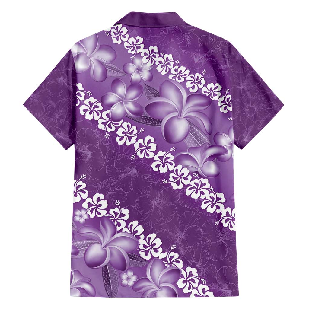 Vintage Purple Polynesia Family Matching Long Sleeve Bodycon Dress and Hawaiian Shirt Plumeria With Hibiscus Tropical Vibes LT14 - Polynesian Pride