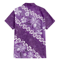 Vintage Purple Polynesia Family Matching Mermaid Dress and Hawaiian Shirt Plumeria With Hibiscus Tropical Vibes LT14 - Polynesian Pride