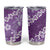 Vintage Purple Polynesia Tumbler Cup Plumeria With Hibiscus Tropical Vibes