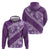 Vintage Purple Polynesia Zip Hoodie Plumeria With Hibiscus Tropical Vibes