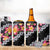 Black Polynesia 4 in 1 Can Cooler Tumbler Plumeria With Hibiscus Pattern Tropical Vibes