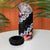 Black Polynesia 4 in 1 Can Cooler Tumbler Plumeria With Hibiscus Pattern Tropical Vibes